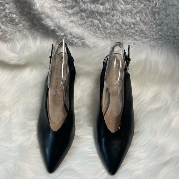 Chinese Laundry leather black heels with adjustable strap pointed toe SZ9.5 - Picture 3 of 8